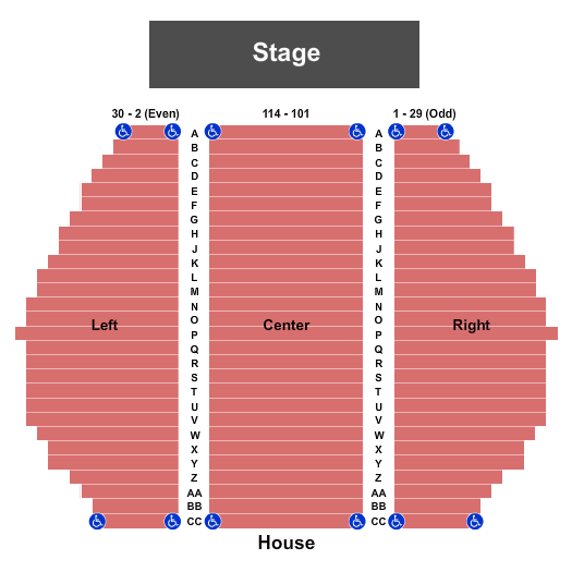 Loos Center for the Arts At the Woodstock Academy Seating Chart: Endstage