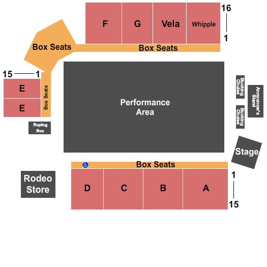 Los Fresnos Rodeo Grounds Seating Chart: Rodeo