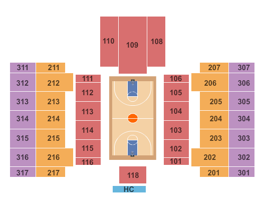 Jersey Mike's Arena Seating Chart: Basketball