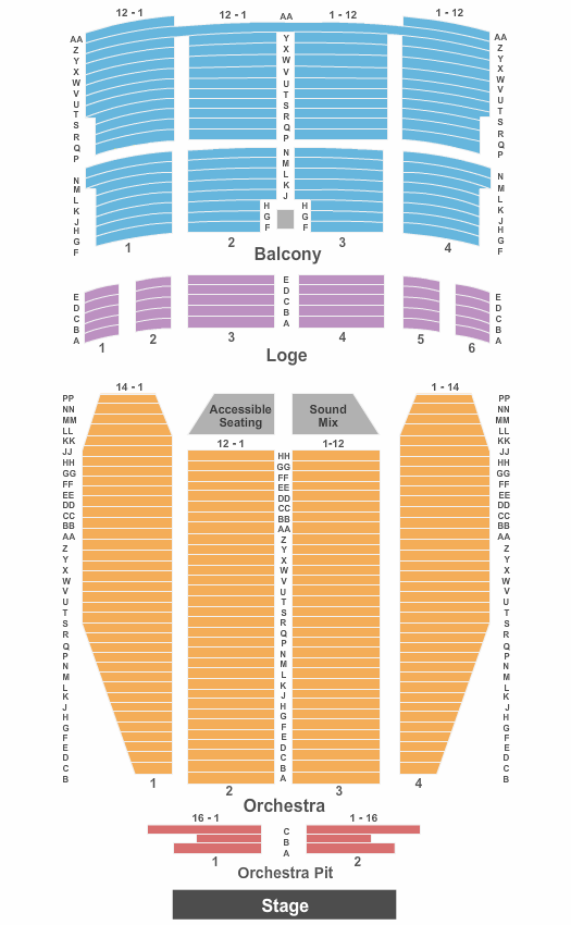 Bingham Theatre Seating Chart