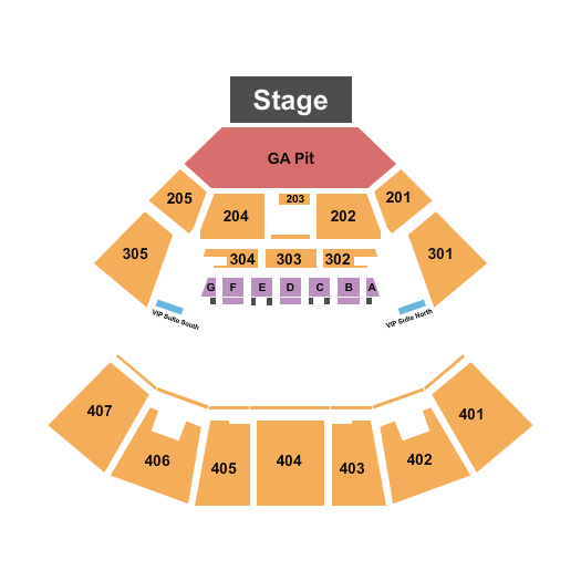 Lucas Oil Live At WinStar Casino Seating Chart: End Stage GA Pit