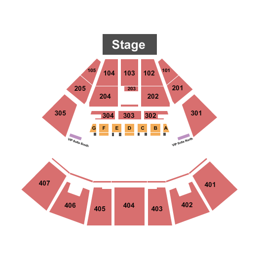 Lucas Oil Live At WinStar Casino Seating Chart: End Stage