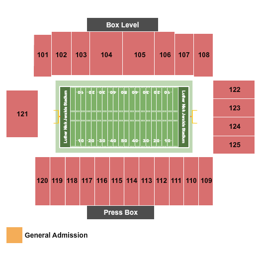 Luther Nick Jeralds Stadium - Fayetteville State University Seating Chart: Football