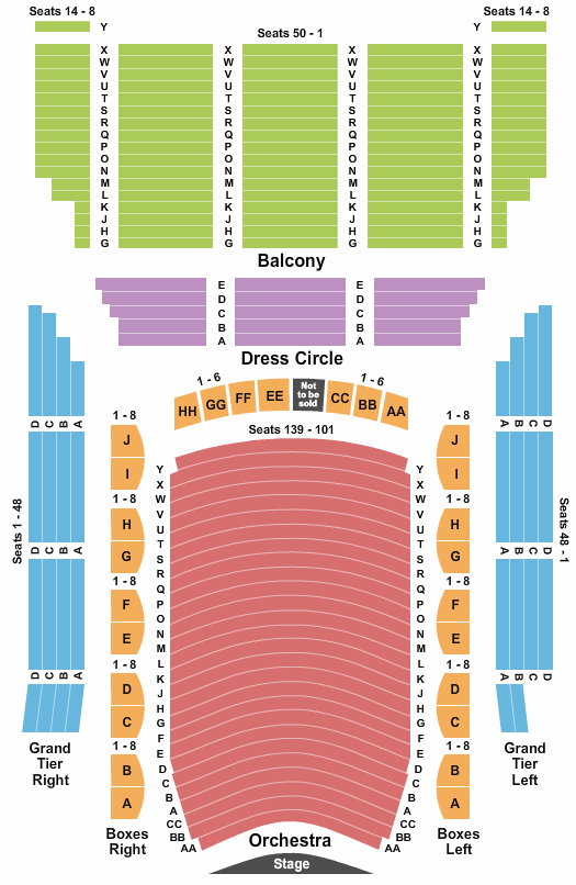 Lyric Opera House - MD Seating Chart: End Stage