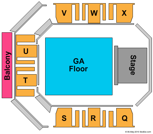 OceanFirst Bank Center Seating Chart: End Stage Ga floor