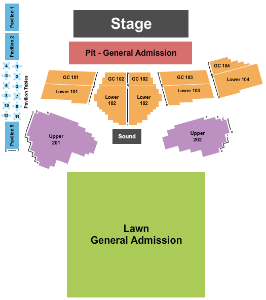 MAD Amphitheater Seating Chart: Endstage w/ GA Pit 3