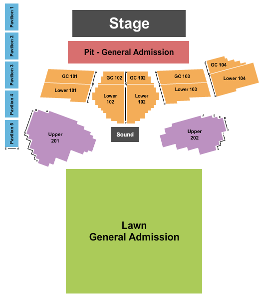 MAD Amphitheater Seating Chart: Endstage w/ GA Pit 2