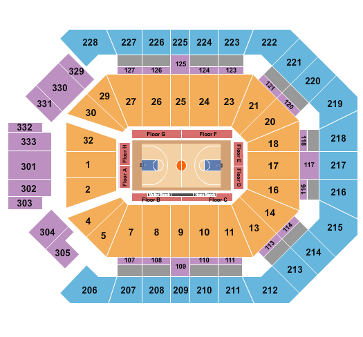 MGM Grand Garden Arena Seating Chart: Basketball - Players Era