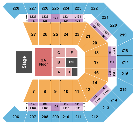 MGM Grand Garden Arena Seating Chart: Endstage GA Floor 2