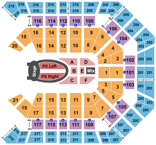 Mgm Garden Arena Seating Chart Rows