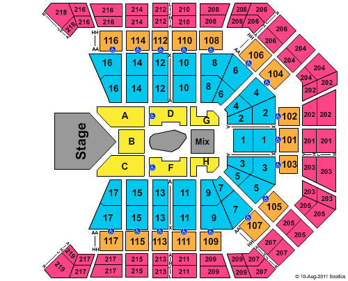 MGM Grand Garden Arena Seating Chart