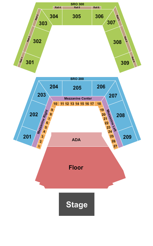 MGM Music Hall at Fenway Park Seating Chart: Endstage Flr/ADA