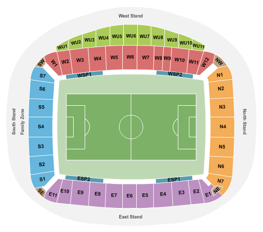 MKM Stadium Seating Chart: Soccer - Static