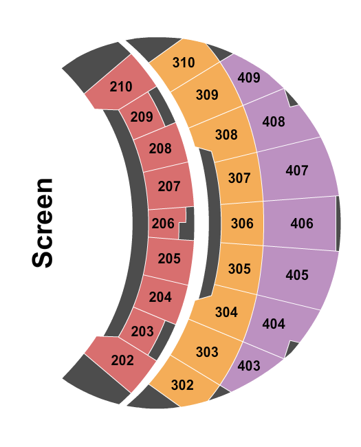 The Sphere At the Venetian Las Vegas Seating Chart: End Stage