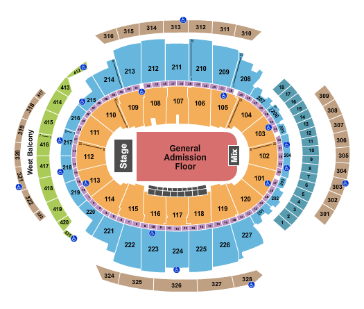 Madison Square Garden Seating Chart: Endstage - Full GA Floor