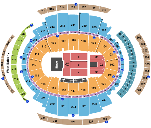 Professional Bull Riders Tickets | Seating Chart | Madison ...