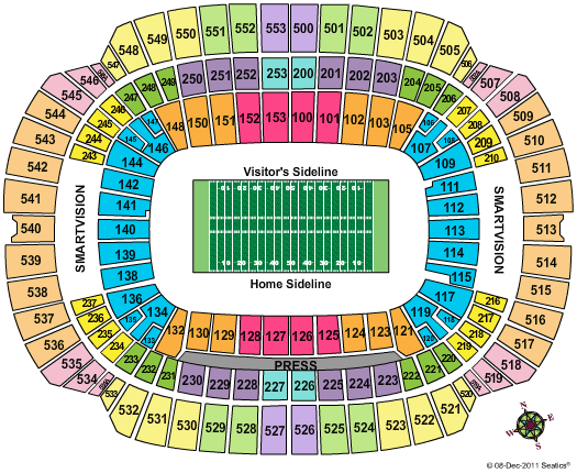 M&t Bank Stadium Seating Map