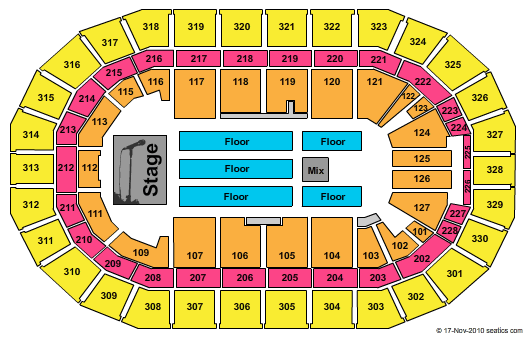 MTS Centre Seating Chart