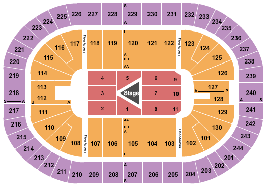 MVP Arena Seating Chart: Center Stage 2