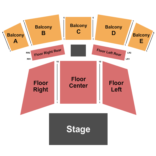 Mabee Center - OK Seating Chart: Floor & Balcony A-E