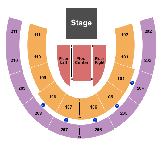 Mabee Center - OK Seating Chart: Half House Reserved 2