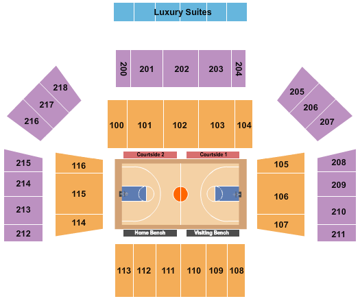 Mack Sports and Exhibition Complex Seating Chart: Basketball