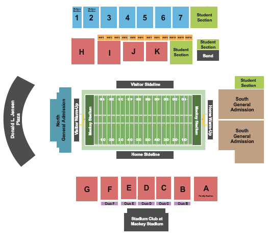 Mackay Stadium Seating Chart: Football 2