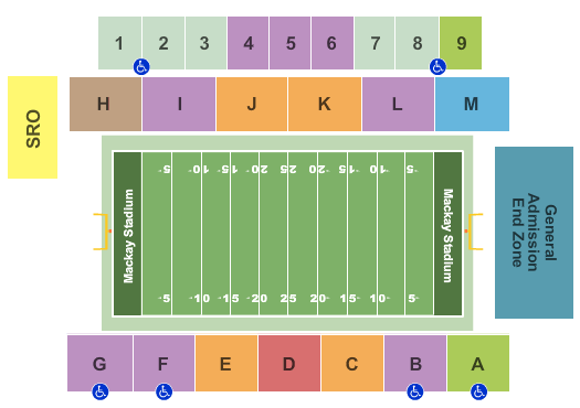 Mackay Stadium Seating Chart