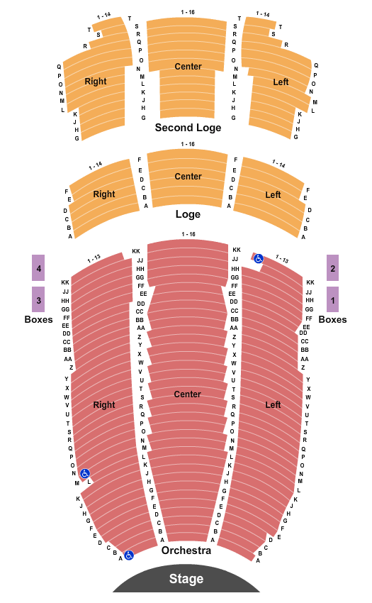 Macky Auditorium Concert Hall Seating Chart: End Stage