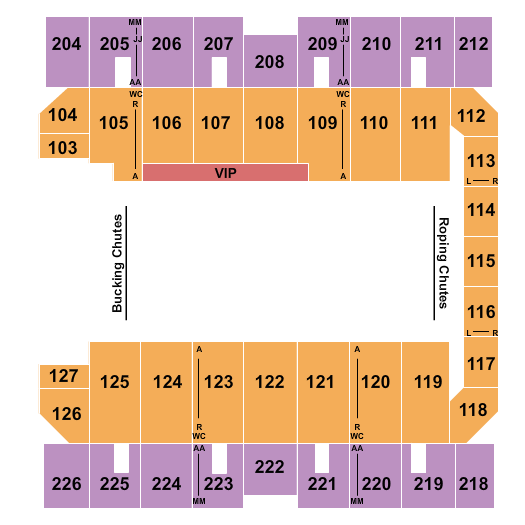 Macon Centreplex - Coliseum Seating Chart: Rodeo