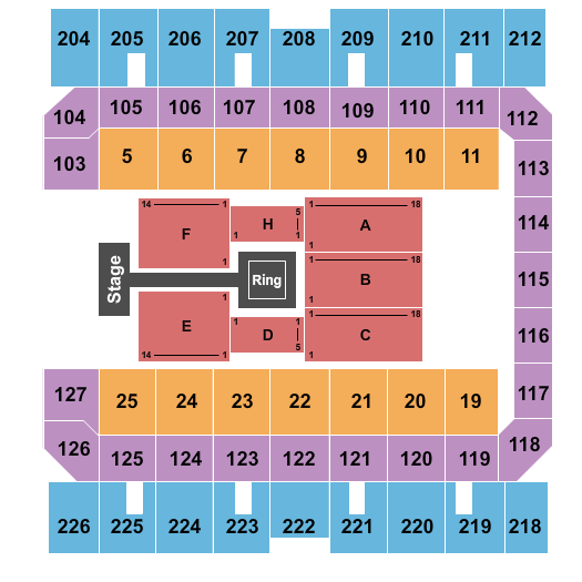 Macon Centreplex - Coliseum Seating Chart: WWE