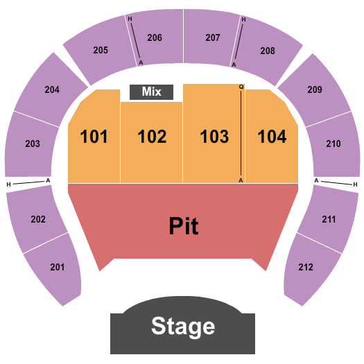 Macon City Auditorium Seating Chart: Endstage Pit