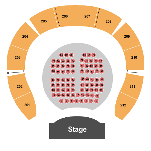 Macon City Auditorium Seating Chart: Endstage Tables 2