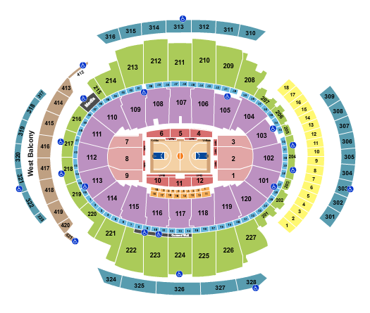 Madison Square Garden Seating Chart: Basketball Rows