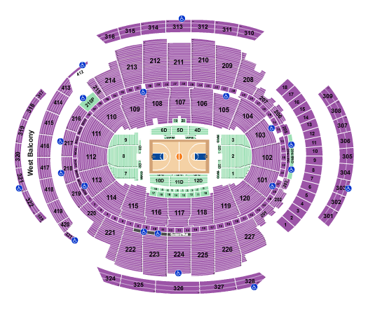 Madison Square Garden Seating Chart: Basketball Rows