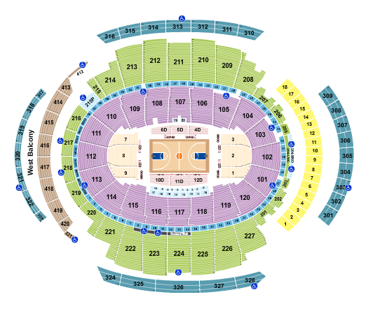 Madison Square Garden Seating Chart: Basketball Rows