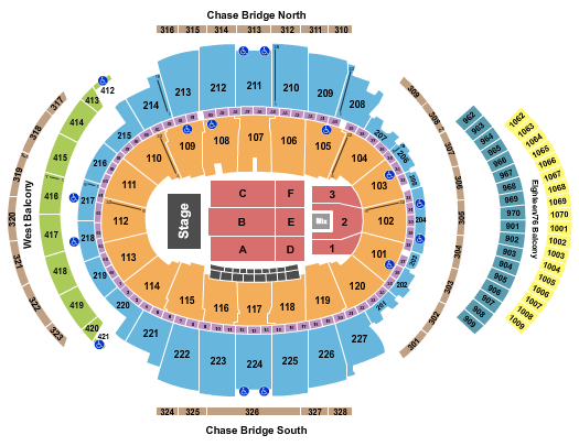 Madison Square Garden Seating Chart: Endstage/Concerts 2