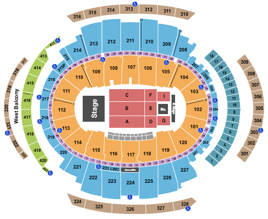 Madison Square Garden Seating Chart: Endstage/Concerts 3