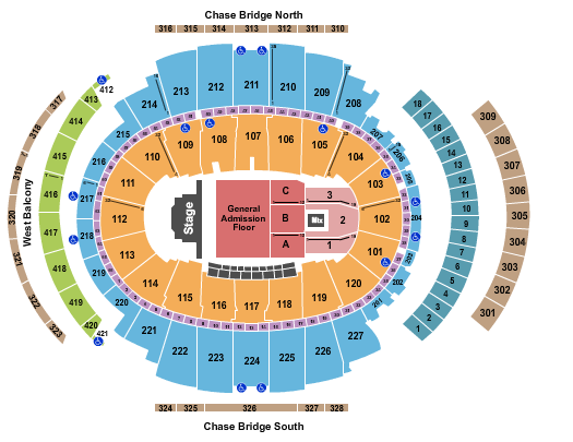 Madison Square Garden Seating Chart: Endstage Front GA Floor 2