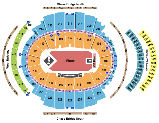 Madison Square Garden Seating Chart: Endstage GA/VIP Risers