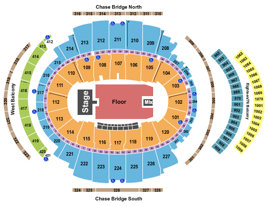 Madison Square Garden Seating Chart: Endstage GA Floor 2