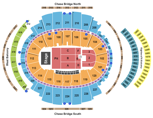 Madison Square Garden Seating Chart: Endstage Pit 2