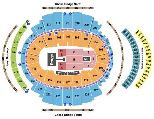 Madison Square Garden Seating Chart: Endstage Pit A&B