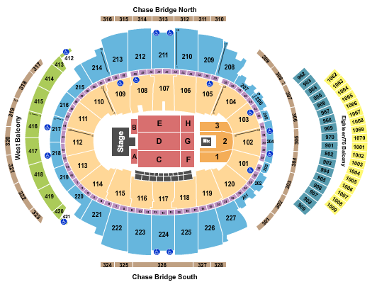 Madison Square Garden Seating Chart: Endstage Small A&B