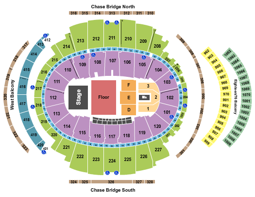 Madison Square Garden Seating Chart: Endstage Small GA Floor