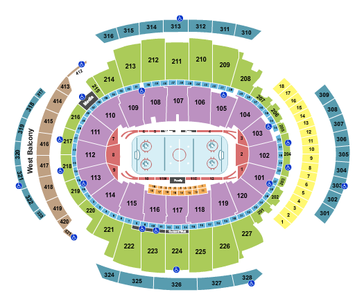 Madison Square Garden Seating Chart: Hockey Rows