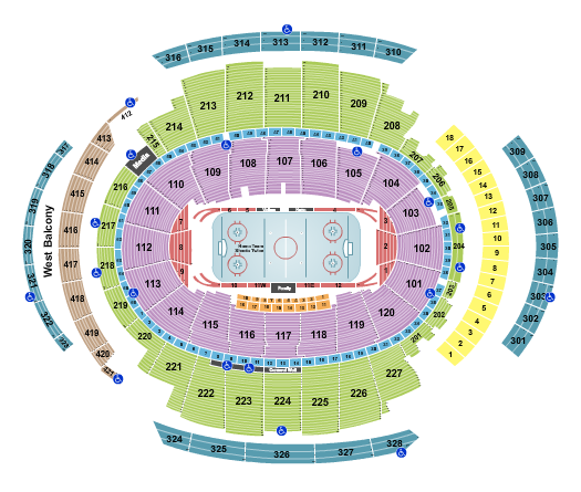 Madison Square Garden Seating Chart: Hockey Rows