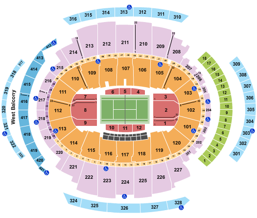 Madison Square Garden Seating Chart: Tennis 1