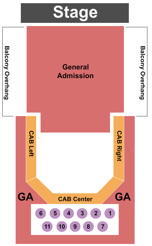 Madrid Theatre Seating Chart: GA & Tables