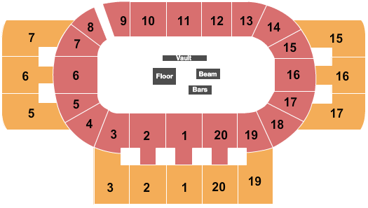 Magness Arena Seating Chart: Gymnastics